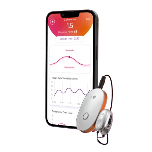 Application de biofeedback affichant une courbe de cohérence cardiaque